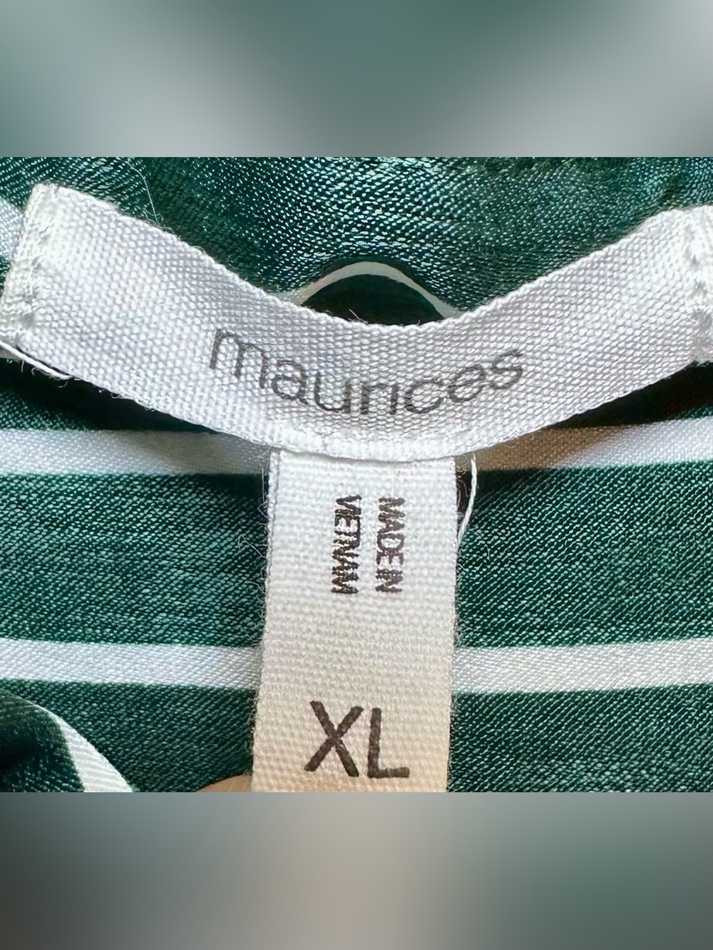 Maurice’s Winona Green Striped Satin Button Down Blouse Womens size XL - Picture 8 of 8